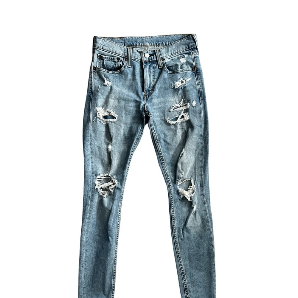 Levi’s Skinny Taper Jean Distressed Ripped Style Blue Light-Wash Men’s Size 29